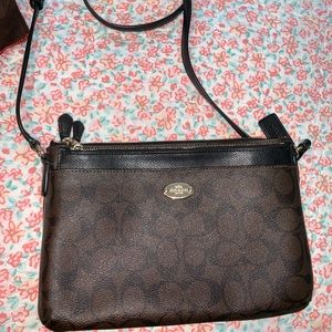 Coach crossbody with removable zipper pouch